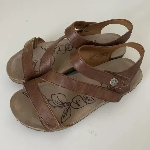 Josef Seibel Tan Tonga Leather Sandals Size 39 Very Excellent Condition - Picture 4 of 8